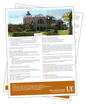 Flyer for UTB Ed Tech Program